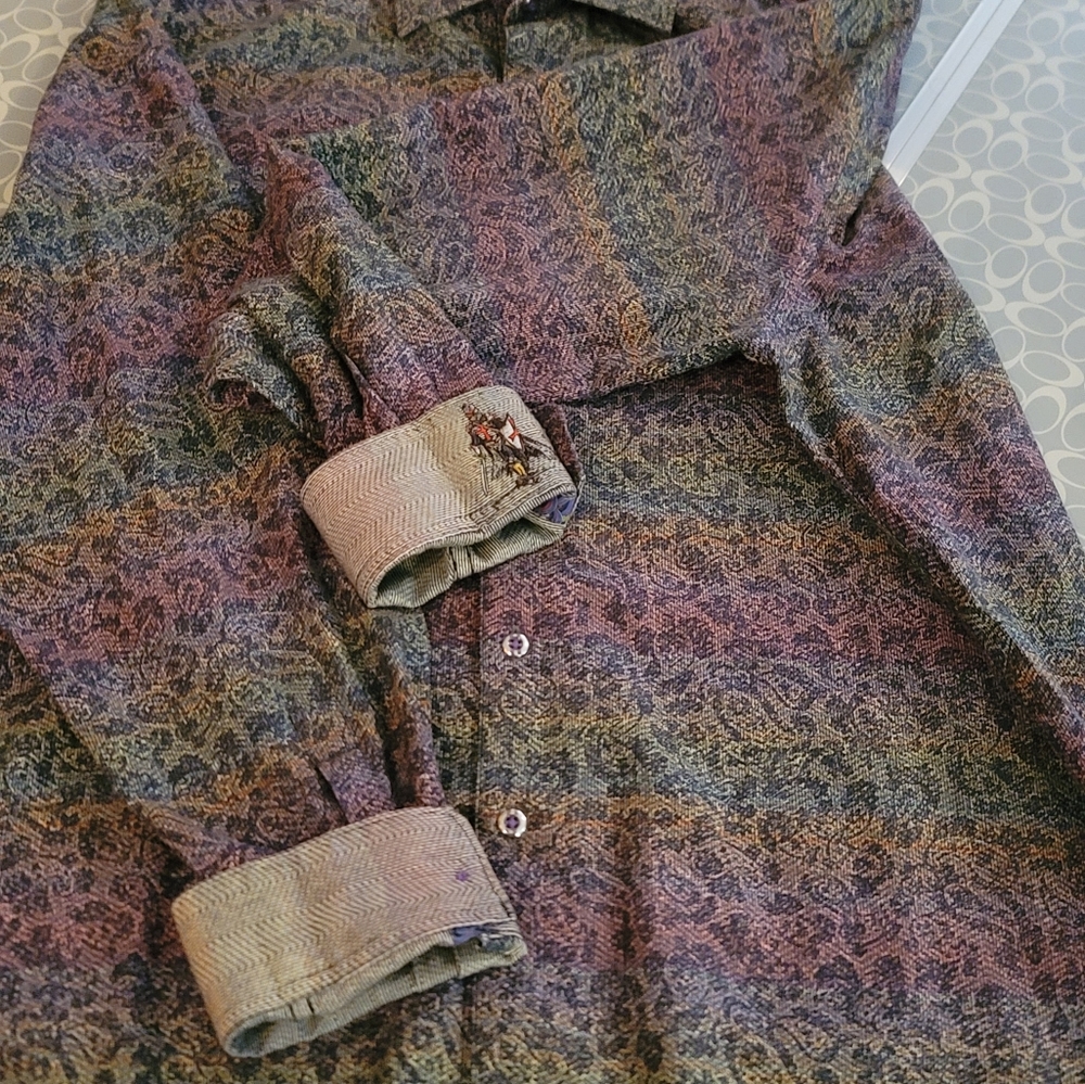 Robert Graham mens xl multi color long sleeve button-down shirt - Picture 4 of 9
